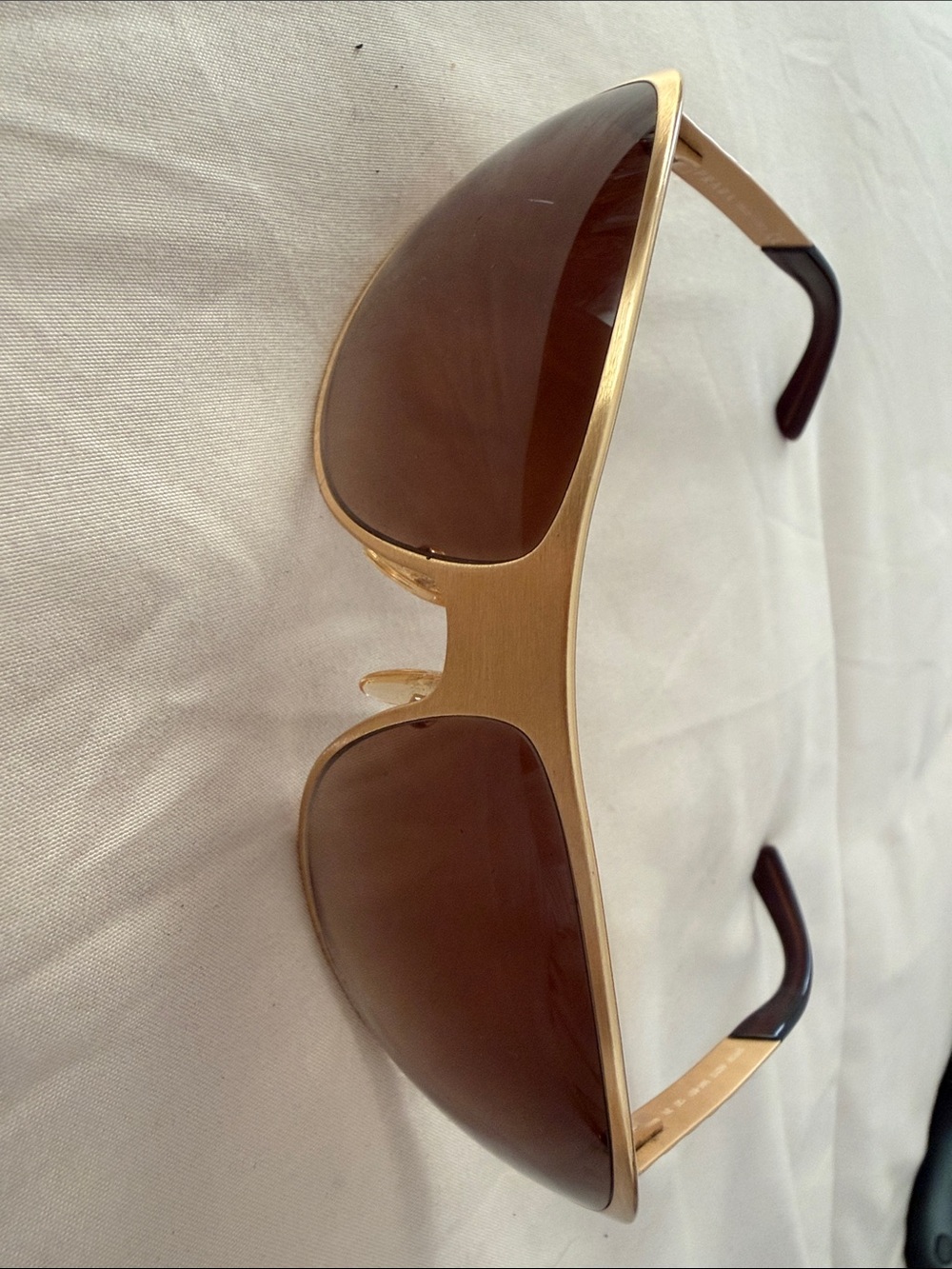 Prada Gold Frame Brown Lens Women's Sunglasses